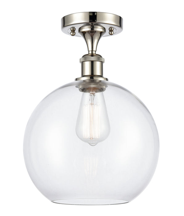Innovations 516-1C-PN-G122-10 One Light Semi-Flush Mount, Polished Nickel
