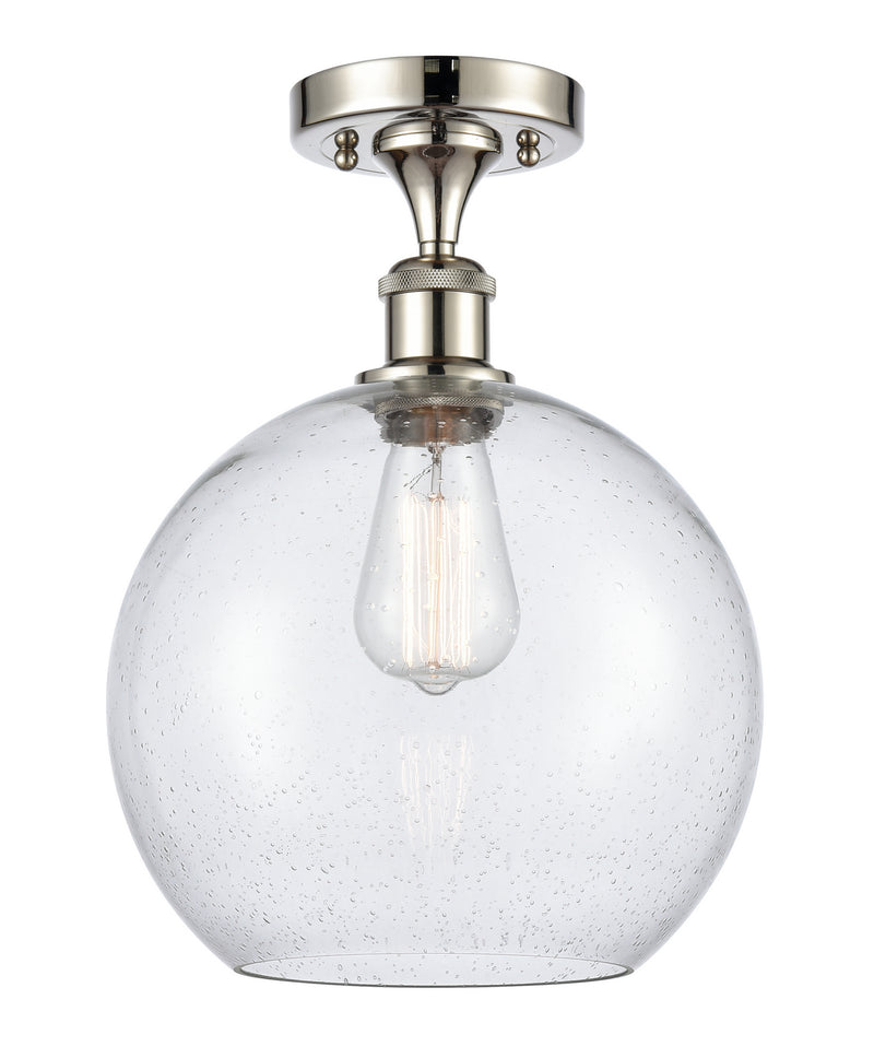 Innovations 516-1C-PN-G124-10 One Light Semi-Flush Mount, Polished Nickel