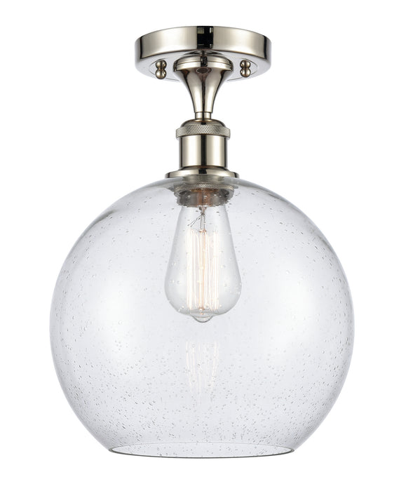 Innovations 516-1C-PN-G124-10 One Light Semi-Flush Mount, Polished Nickel