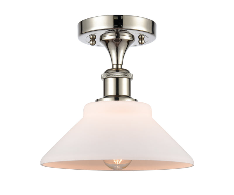 Innovations 516-1C-PN-G131 One Light Semi-Flush Mount, Polished Nickel