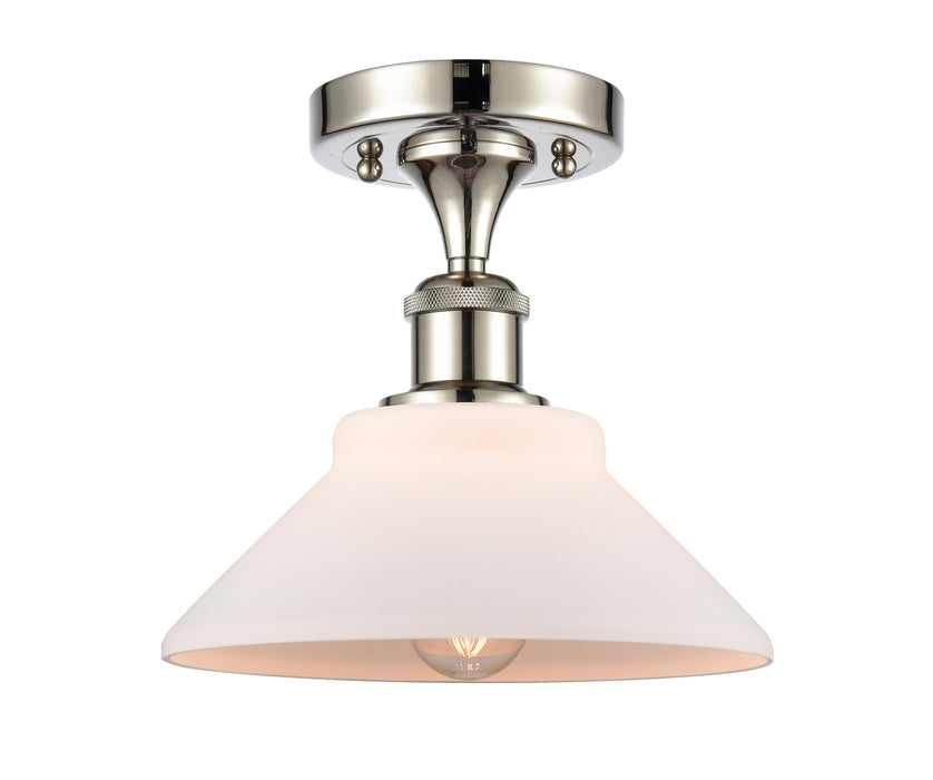 Innovations 516-1C-PN-G131 One Light Semi-Flush Mount, Polished Nickel