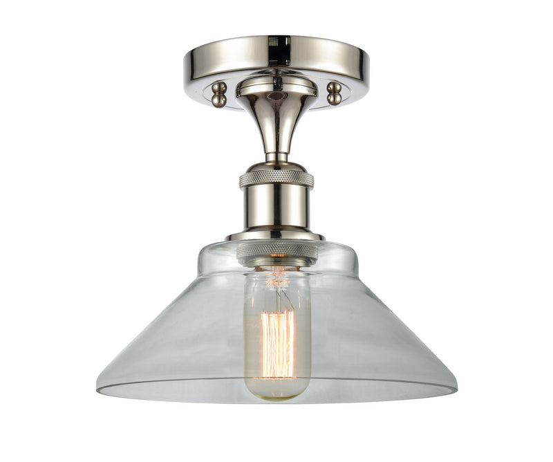 Innovations 516-1C-PN-G132 One Light Semi-Flush Mount, Polished Nickel