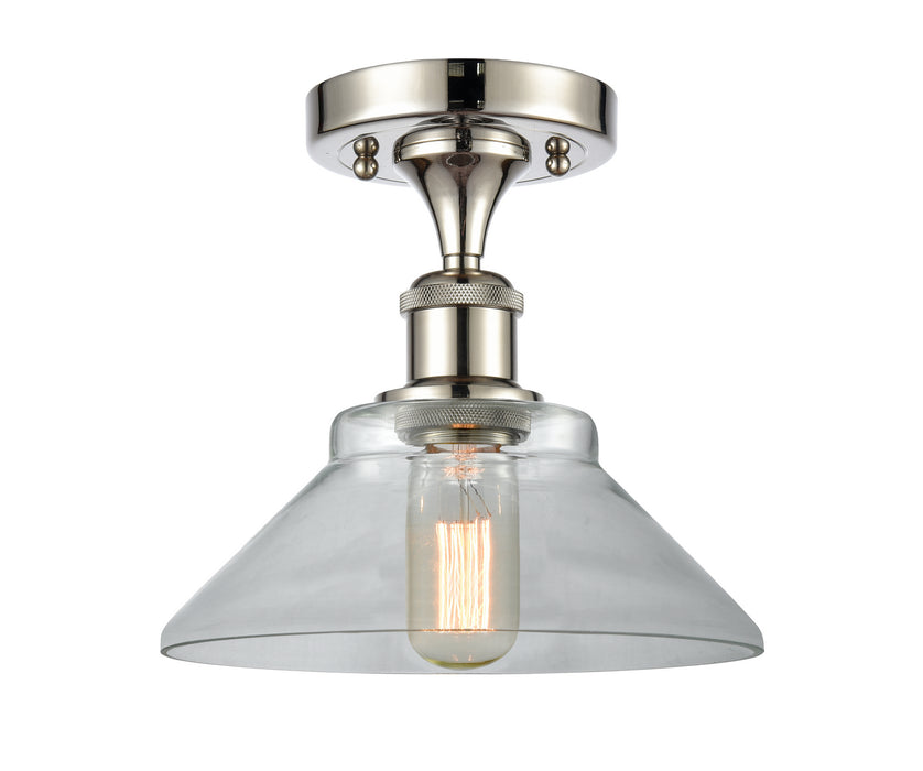 Innovations 516-1C-PN-G132 One Light Semi-Flush Mount, Polished Nickel