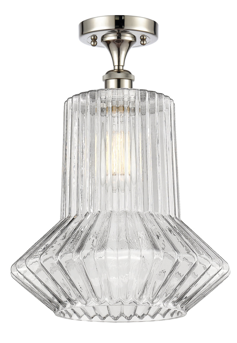 Innovations 516-1C-PN-G212 One Light Semi-Flush Mount, Polished Nickel