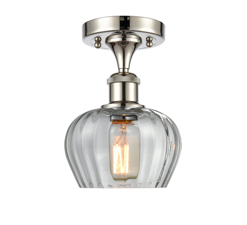 Innovations 516-1C-PN-G92 One Light Semi-Flush Mount, Polished Nickel