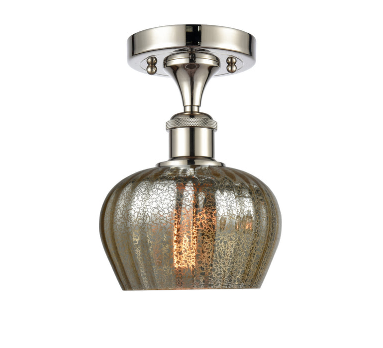 Innovations 516-1C-PN-G96 One Light Semi-Flush Mount, Polished Nickel