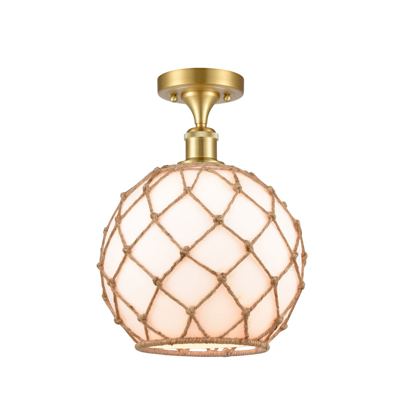 Innovations 516-1C-SG-G121-10RB One Light Semi-Flush Mount, Satin Gold