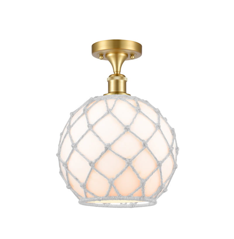Innovations 516-1C-SG-G121-10RW One Light Semi-Flush Mount, Satin Gold