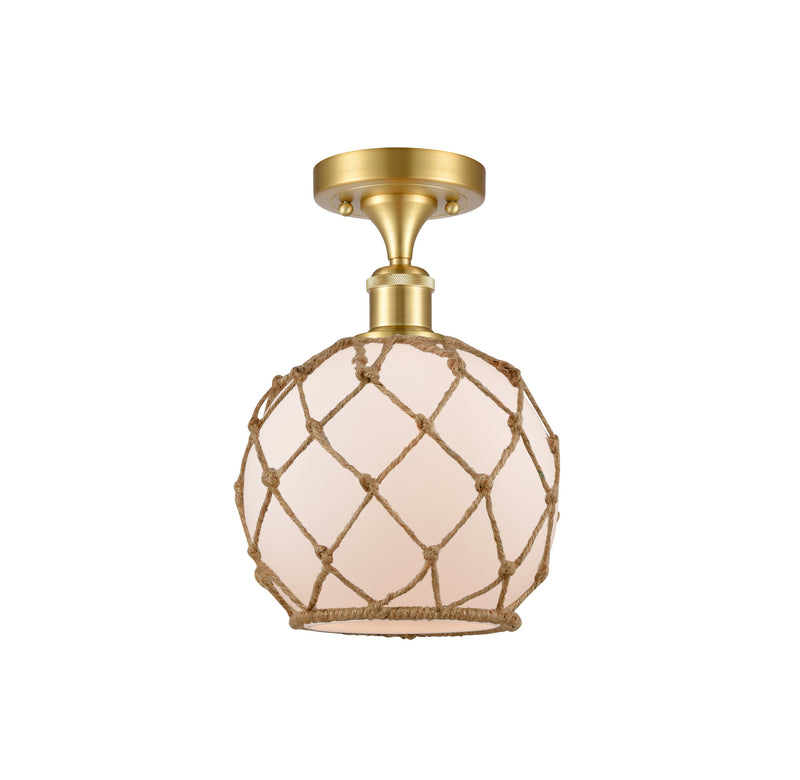 Innovations 516-1C-SG-G121-8RB One Light Semi-Flush Mount, Satin Gold