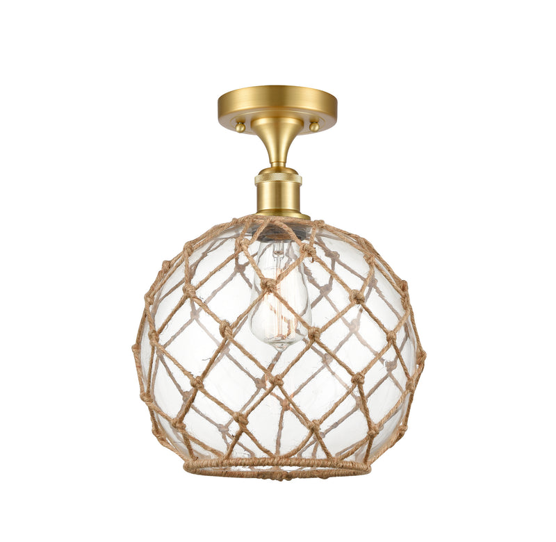 Innovations 516-1C-SG-G122-10RB One Light Semi-Flush Mount, Satin Gold