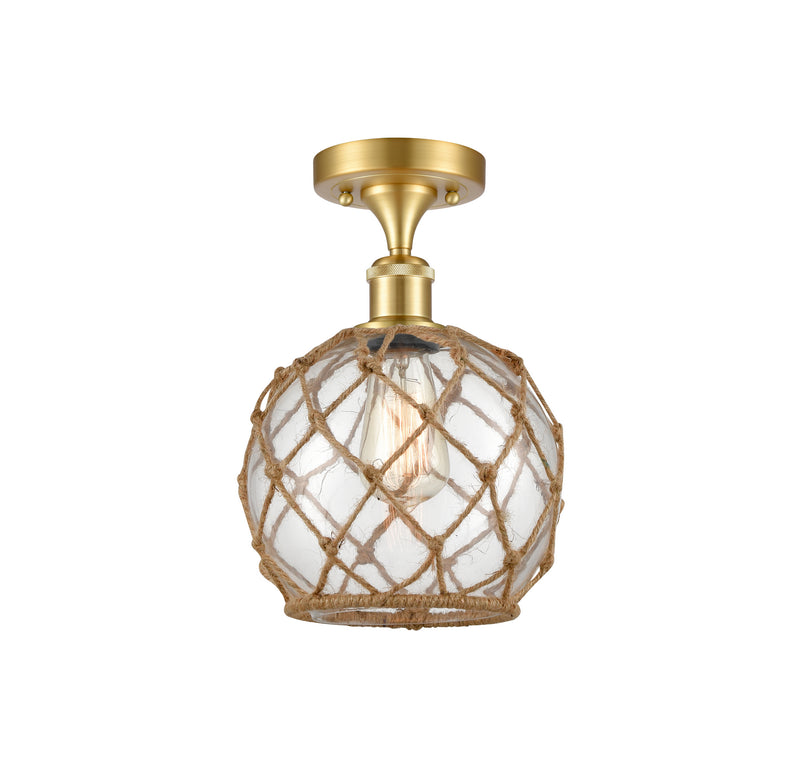 Innovations 516-1C-SG-G122-8RB One Light Semi-Flush Mount, Satin Gold