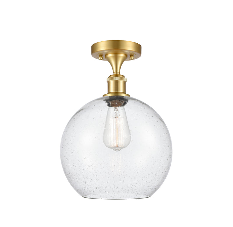 Innovations 516-1C-SG-G124-10 One Light Semi-Flush Mount, Satin Gold