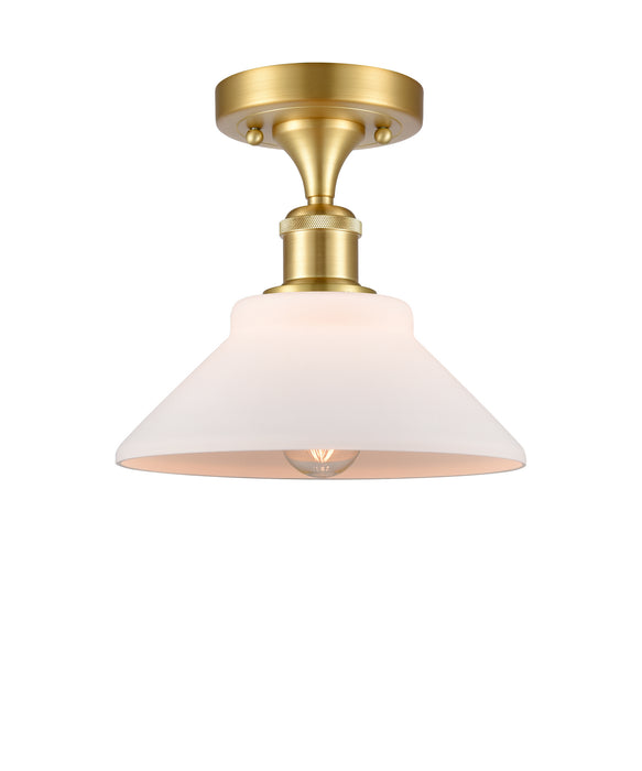 Innovations 516-1C-SG-G131 One Light Semi-Flush Mount, Satin Gold