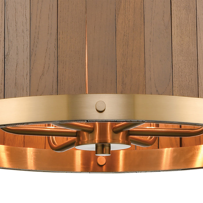 ELK Home 33374/6 Six Light Chandelier, Satin Brass