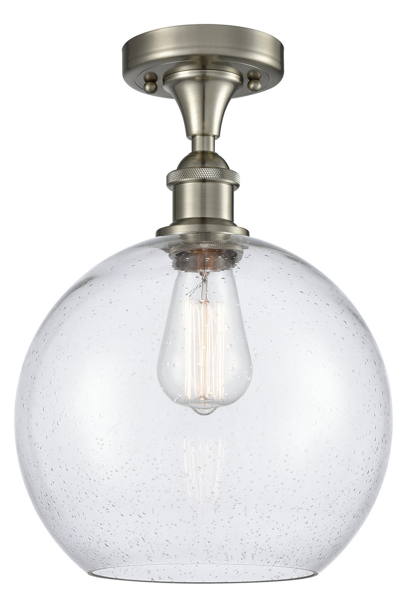 Innovations 516-1C-SN-G124-10 One Light Semi-Flush Mount, Brushed Satin Nickel