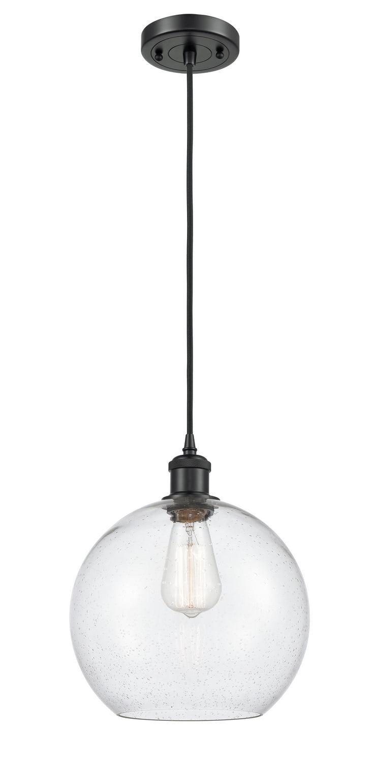 Innovations 516-1P-BK-G124-10 One Light Mini Pendant, Matte Black