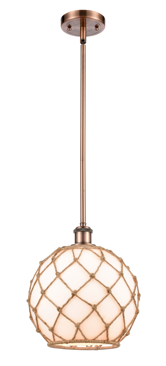 Innovations 516-1S-AC-G121-10RB One Light Mini Pendant, Antique Copper