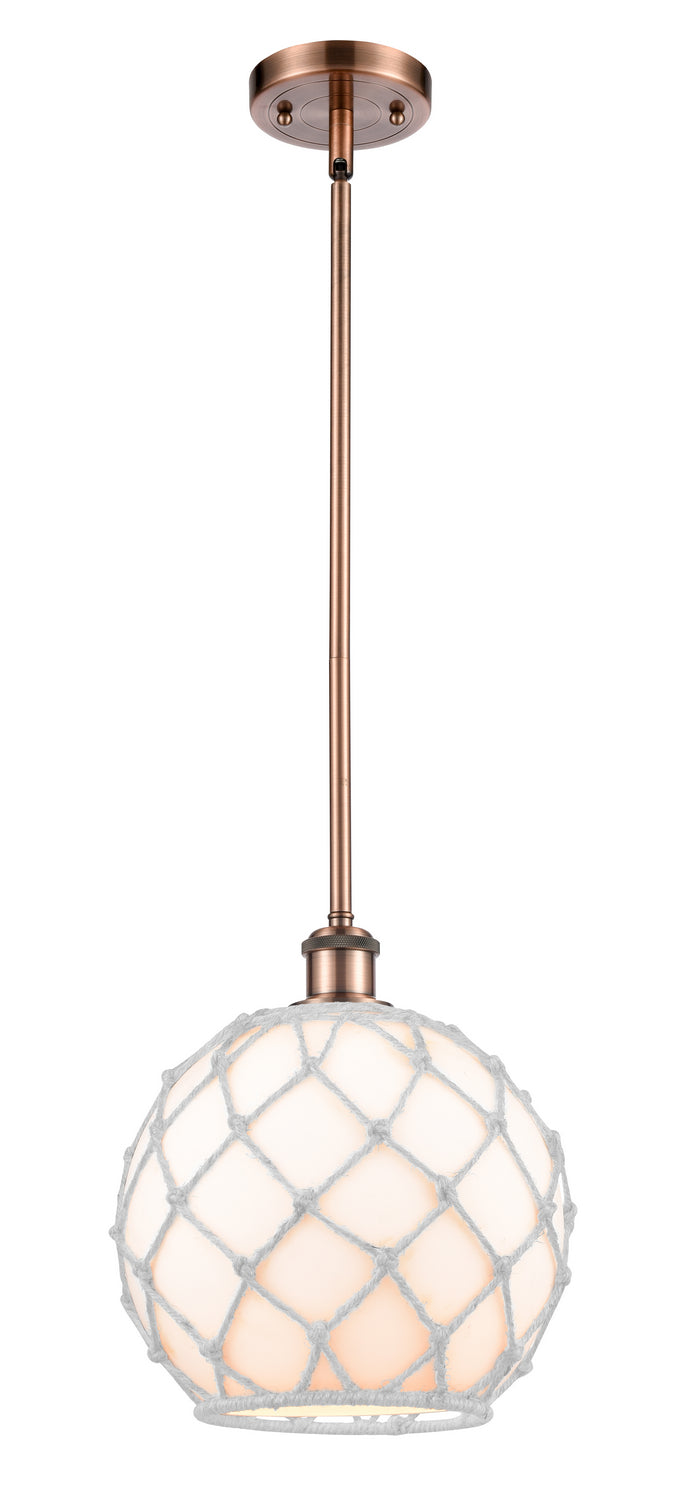 Innovations 516-1S-AC-G121-10RW One Light Mini Pendant, Antique Copper