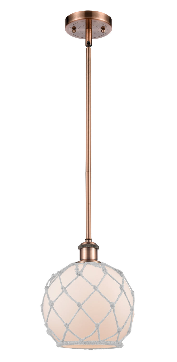 Innovations 516-1S-AC-G121-8RW One Light Mini Pendant, Antique Copper