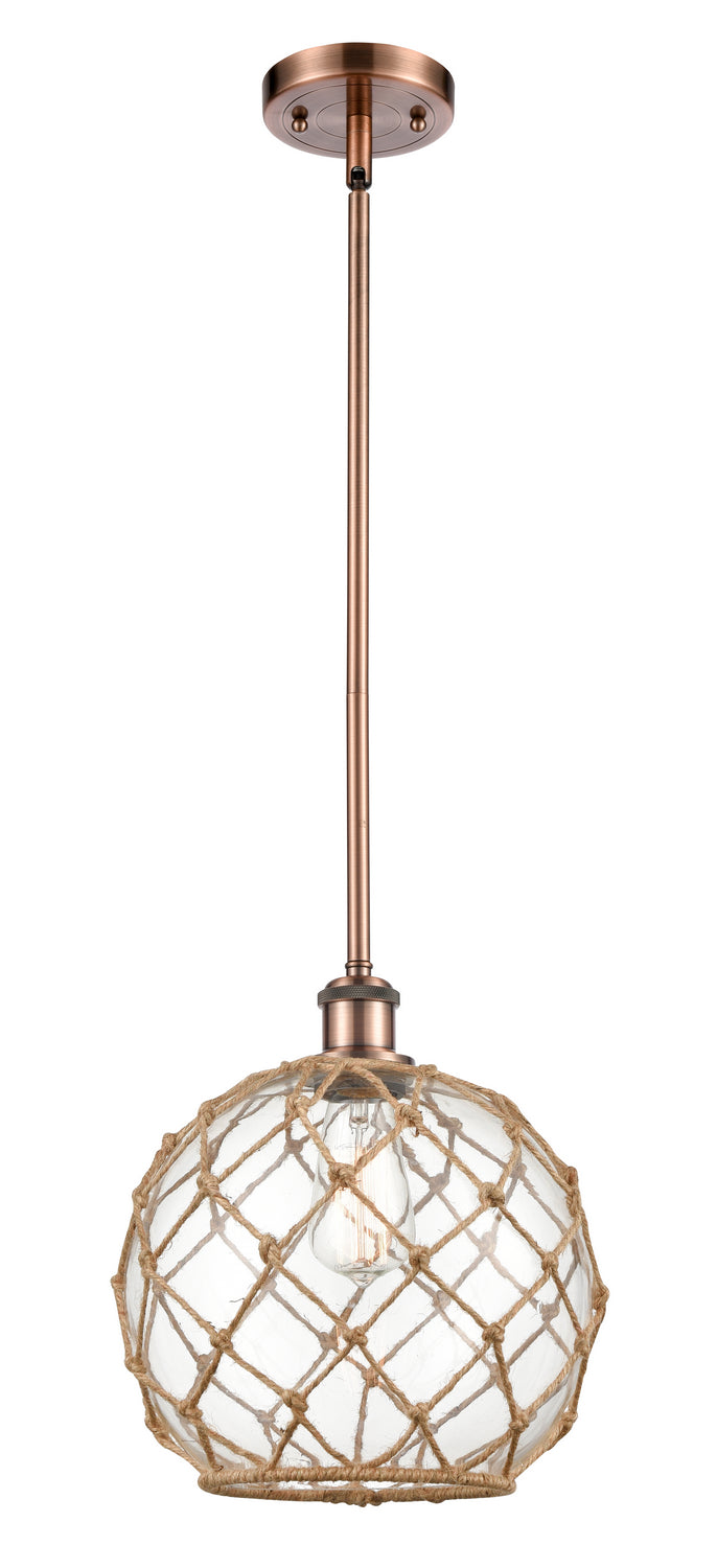 Innovations 516-1S-AC-G122-10RB One Light Mini Pendant, Antique Copper