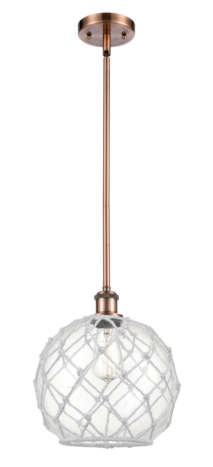 Innovations 516-1S-AC-G122-10RW One Light Mini Pendant, Antique Copper