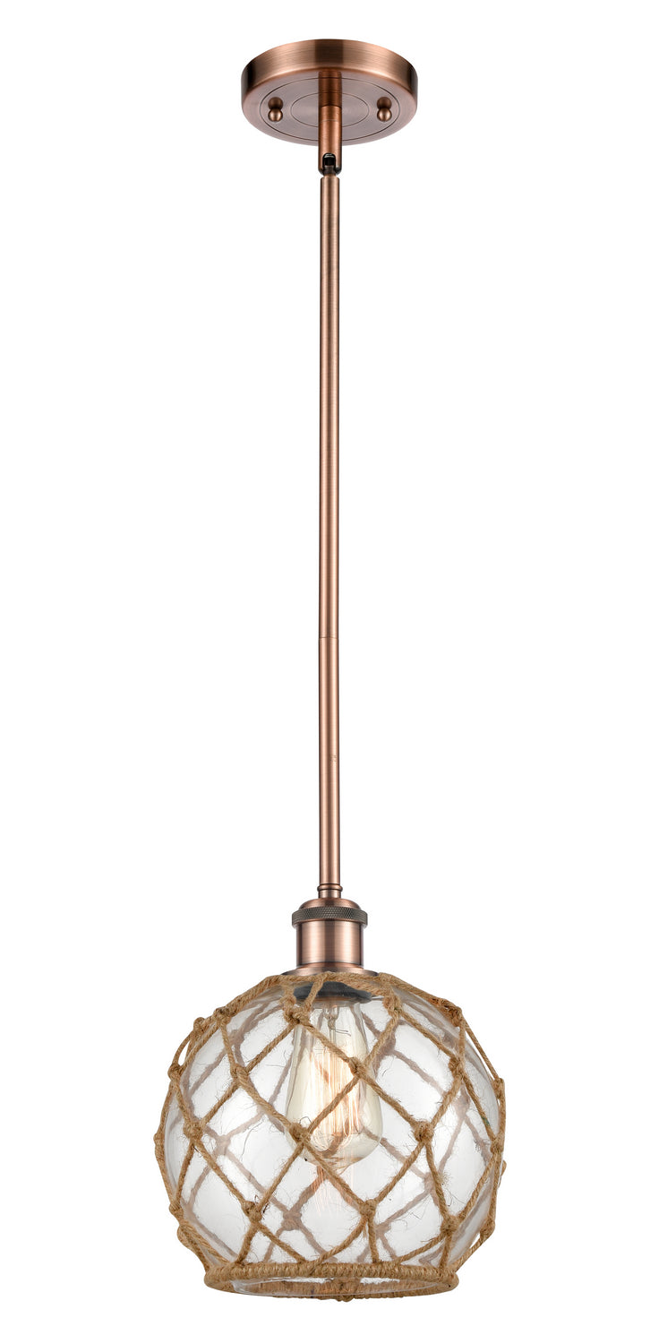 Innovations 516-1S-AC-G122-8RB One Light Mini Pendant, Antique Copper