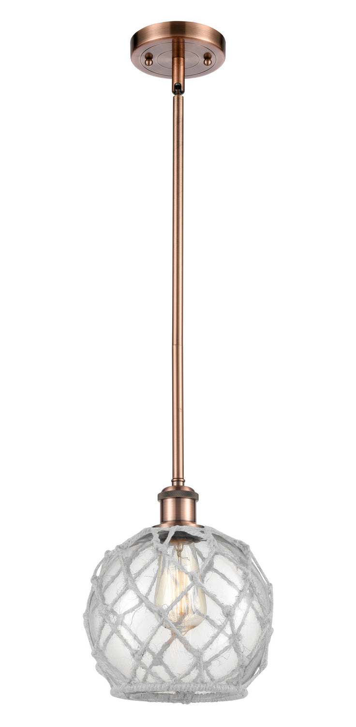 Innovations 516-1S-AC-G122-8RW One Light Mini Pendant, Antique Copper