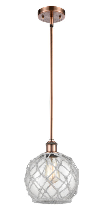 Innovations 516-1S-AC-G122-8RW One Light Mini Pendant, Antique Copper