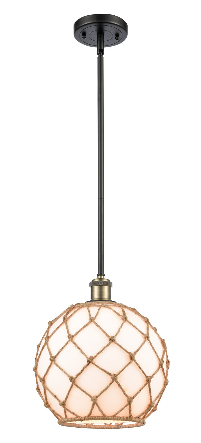 Innovations 516-1S-BAB-G121-10RB One Light Mini Pendant, Black Antique Brass