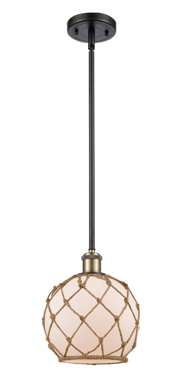 Innovations 516-1S-BAB-G121-8RB One Light Mini Pendant, Black Antique Brass