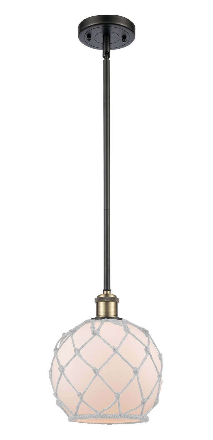 Innovations 516-1S-BAB-G121-8RW One Light Mini Pendant, Black Antique Brass