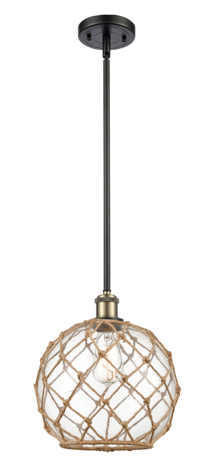 Innovations 516-1S-BAB-G122-10RB One Light Mini Pendant, Black Antique Brass
