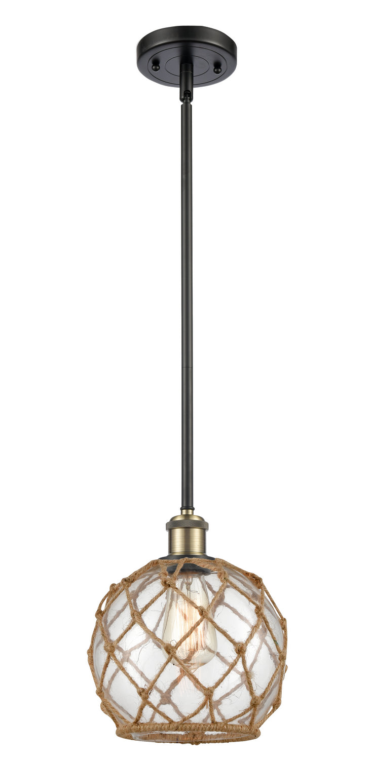 Innovations 516-1S-BAB-G122-8RB One Light Mini Pendant, Black Antique Brass
