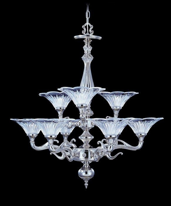 Framburg 8629 PS Nine Light Chandelier, Polished Silver