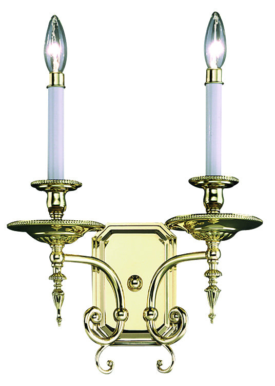 Framburg 7662 PB Two Light Wall Sconce, Polished Brass