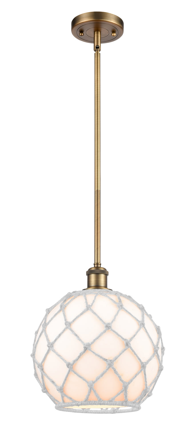 Innovations 516-1S-BB-G121-10RW One Light Mini Pendant, Brushed Brass