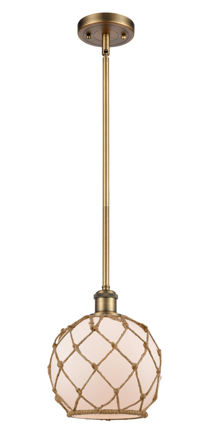 Innovations 516-1S-BB-G121-8RB One Light Mini Pendant, Brushed Brass