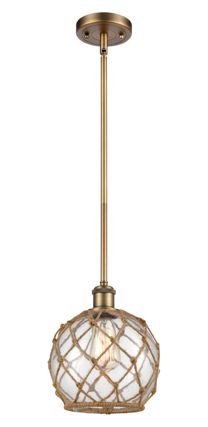 Innovations 516-1S-BB-G122-8RB One Light Mini Pendant, Brushed Brass