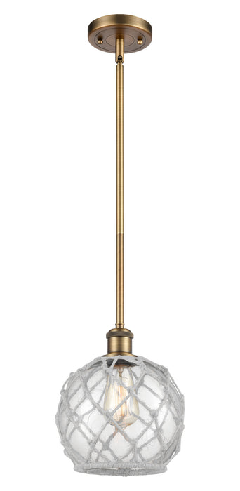Innovations 516-1S-BB-G122-8RW One Light Mini Pendant, Brushed Brass