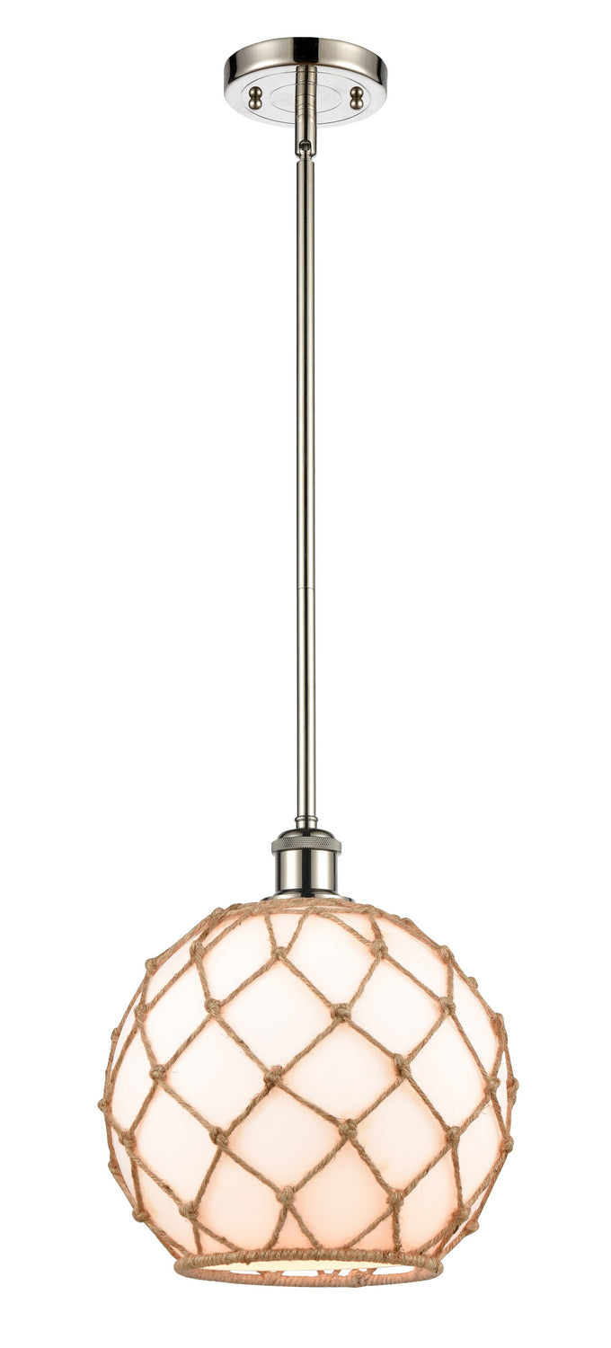 Innovations 516-1S-PN-G121-10RB One Light Mini Pendant, Polished Nickel