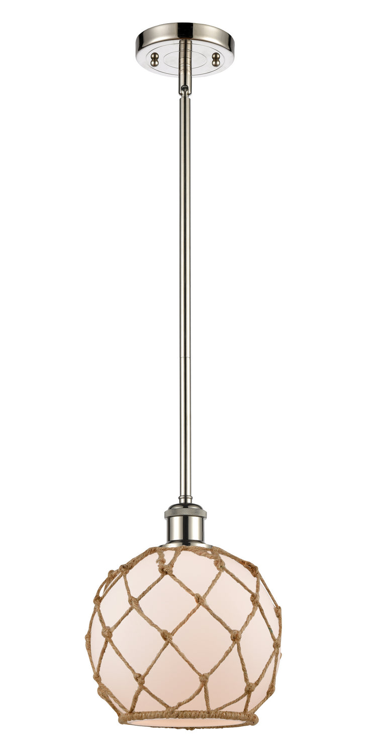 Innovations 516-1S-PN-G121-8RB One Light Mini Pendant, Polished Nickel