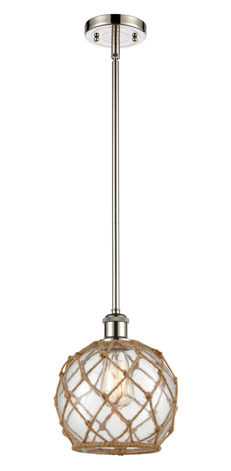 Innovations 516-1S-PN-G122-8RB One Light Mini Pendant, Polished Nickel