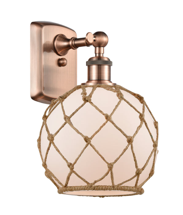 Innovations 516-1W-AC-G121-8RB One Light Wall Sconce, Antique Copper
