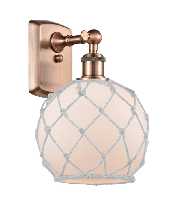 Innovations 516-1W-AC-G121-8RW One Light Wall Sconce, Antique Copper