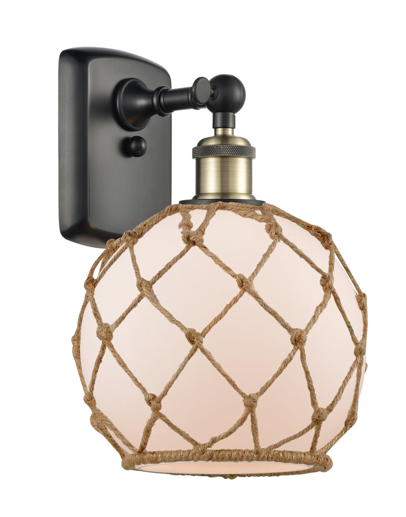 Innovations 516-1W-BAB-G121-8RB One Light Wall Sconce, Black Antique Brass