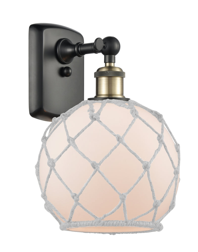 Innovations 516-1W-BAB-G121-8RW One Light Wall Sconce, Black Antique Brass
