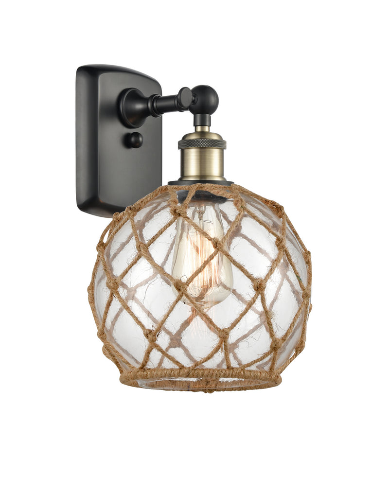 Innovations 516-1W-BAB-G122-8RB One Light Wall Sconce, Black Antique Brass