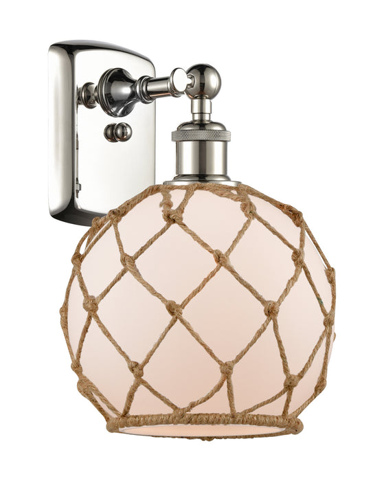 Innovations 516-1W-PN-G121-8RB One Light Wall Sconce, Polished Nickel