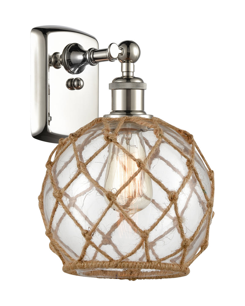 Innovations 516-1W-PN-G122-8RB One Light Wall Sconce, Polished Nickel