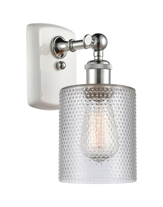 Innovations 516-1W-WPC-G112 One Light Wall Sconce, White Polished Chrome